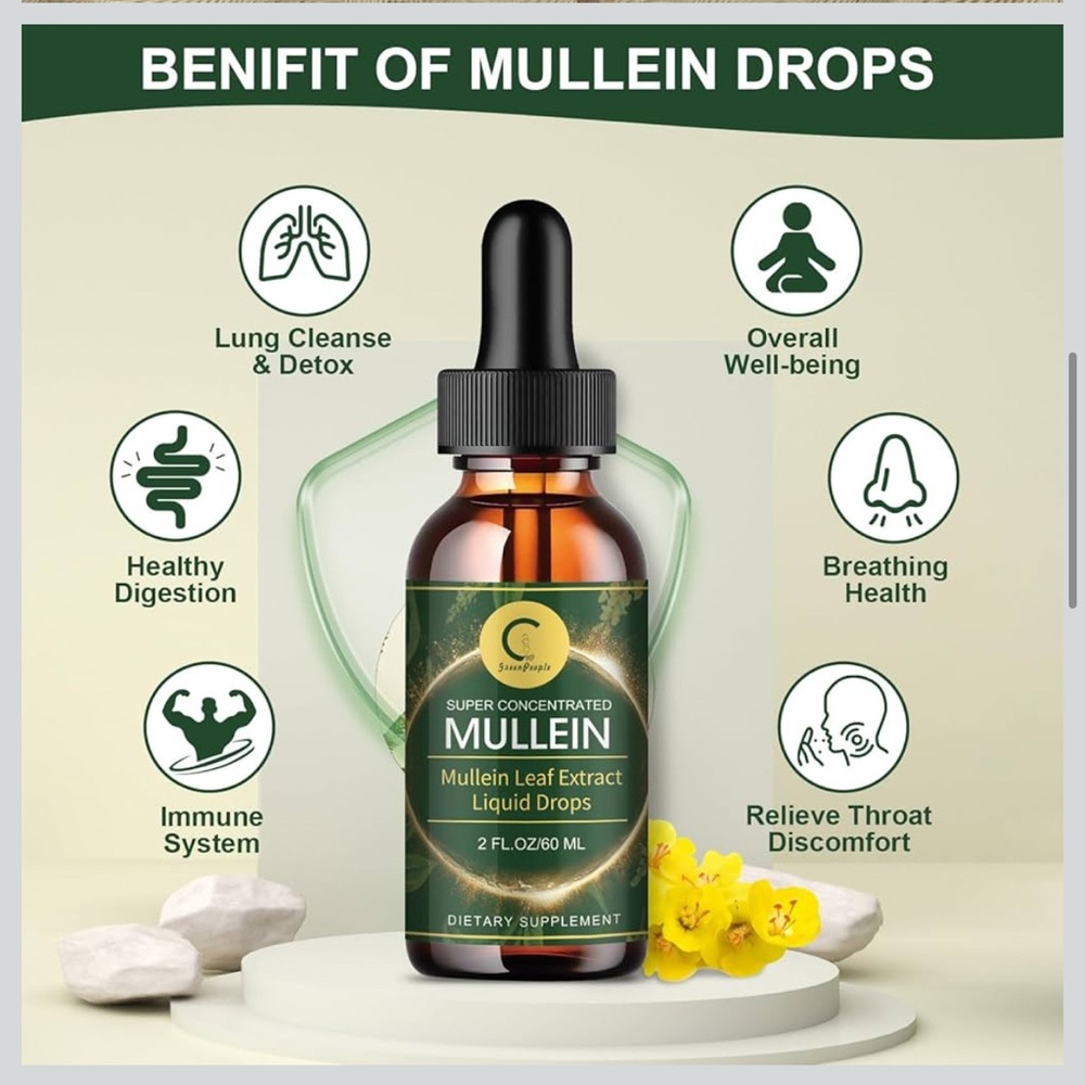 Mullein Leaf Extract Liquid Drops - 2 Pack - Picture 3 of 7